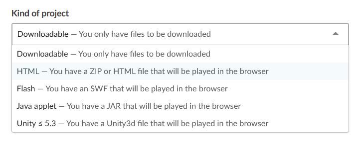 Changing project type